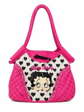 Betty Boop Hot Pink Heart-Print Shoulder Bag